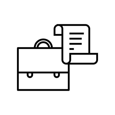 Dosya satırı simgesi, kavram işareti, taslak vektör illüstrasyonu, doğrusal sembol.