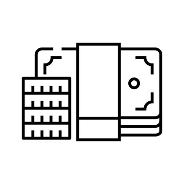 Gelir çizgisi simgesi, konsept işareti, ana hatlı vektör çizimi, doğrusal sembol.