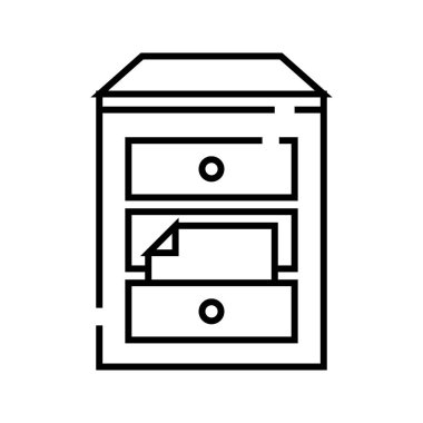 Dosya durum çizgisi simgesi, kavram işareti, taslak vektör illüstrasyonu, doğrusal sembol.