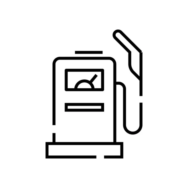 Icono de línea de gasolinera, signo de concepto, ilustración de vectores de contorno, símbolo lineal . — Vector de stock