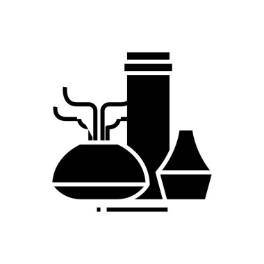 Aksesuarlar siyah simge, konsept illüstrasyon, vektör düz sembol, kabartma işareti.