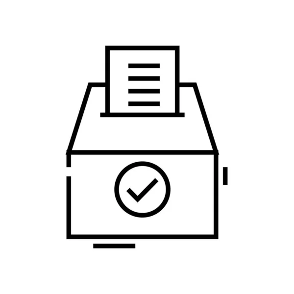 Icono de línea de elecciones, signo de concepto, ilustración de vector de contorno, símbolo lineal . — Vector de stock