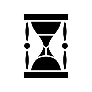 Eski saatler siyah simge, konsept çizim, vektör düz sembol, kabartma işareti.