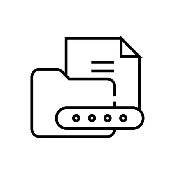 ファイルアクセスラインアイコン、コンセプトサイン、アウトラインベクトルイラスト、リニアシンボル. — ストックベクタ