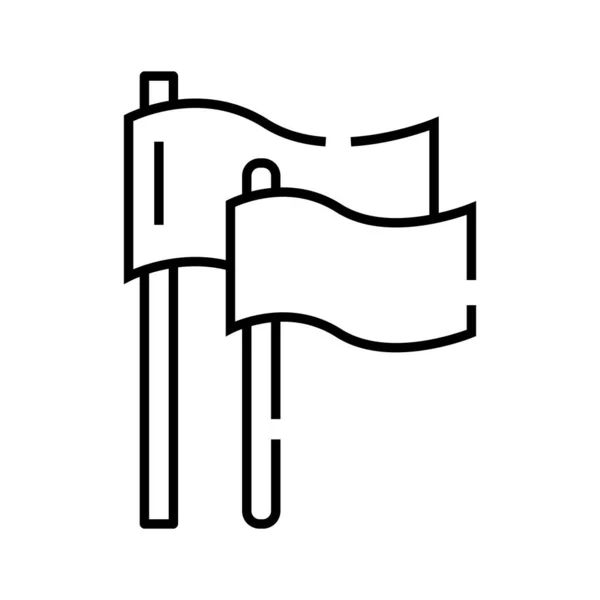 Значок линии флага, концепт-знак, набросок векторной иллюстрации, линейный символ . — стоковый вектор