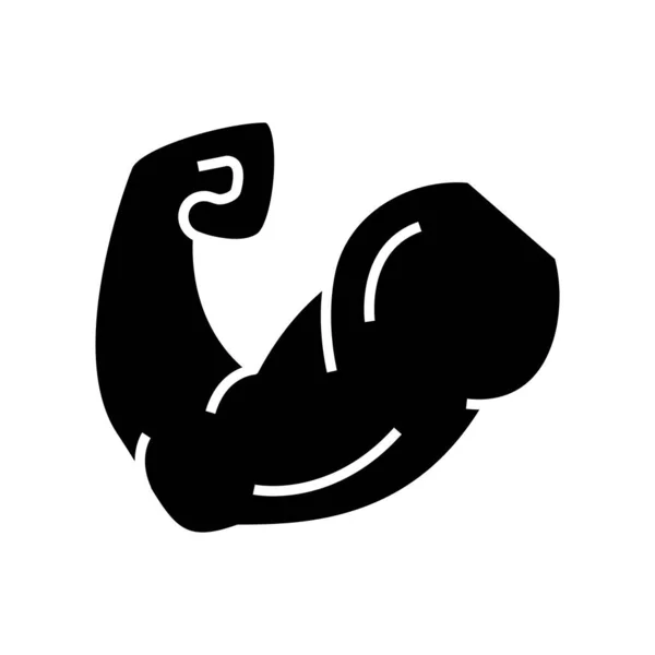 Bicep černá ikona, koncept ilustrace, vektorový plochý symbol, znak glyf. — Stockový vektor