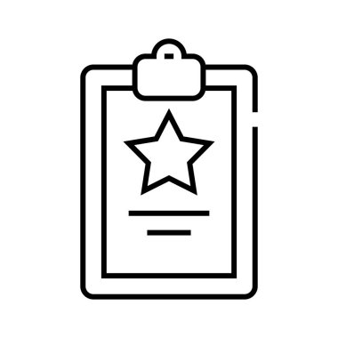 Özellik çizgisi simgesi, kavram işareti, taslak vektör çizimi, doğrusal sembol.