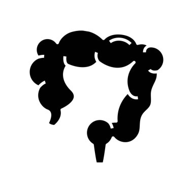 Bağırsak siyahı simgesi, konsept illüstrasyon, vektör düz sembol, sembol işareti.