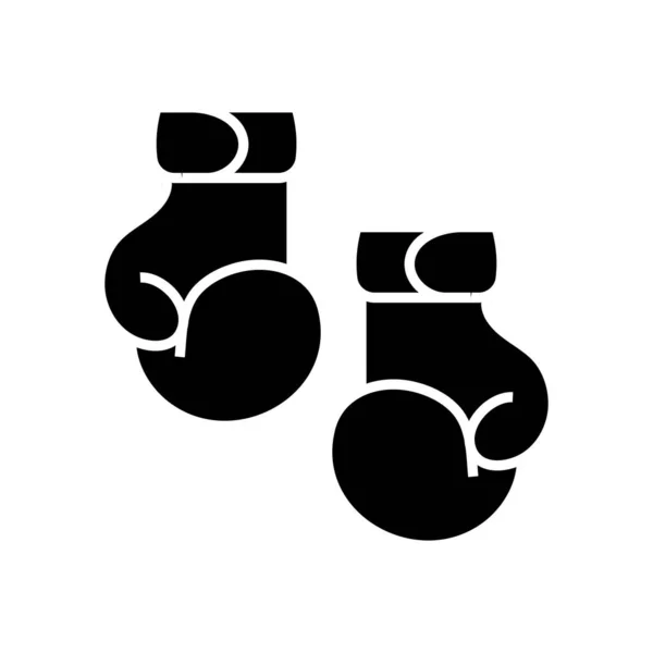 Boxeo icono negro, concepto de ilustración, vector de símbolo plano, signo de glifo . — Archivo Imágenes Vectoriales