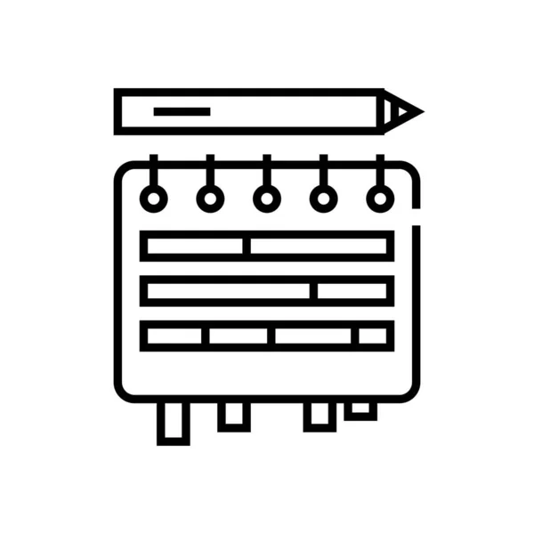 Icono de línea de planos de edición, signo de concepto, ilustración de vectores de contorno, símbolo lineal . — Archivo Imágenes Vectoriales