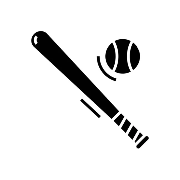 Baseball-Tools schwarzes Symbol, Konzept-Illustration, Vektor flaches Symbol, Glyphen-Zeichen. — Stockvektor