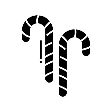 Büyük şeker siyah simgesi, konsept illüstrasyon, vektör düz sembol, kabartma işareti.