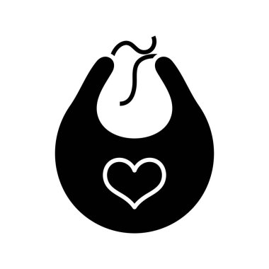 Bebek kıyafetleri siyah simge, konsept illüstrasyon, vektör düz sembol, sembol işareti.