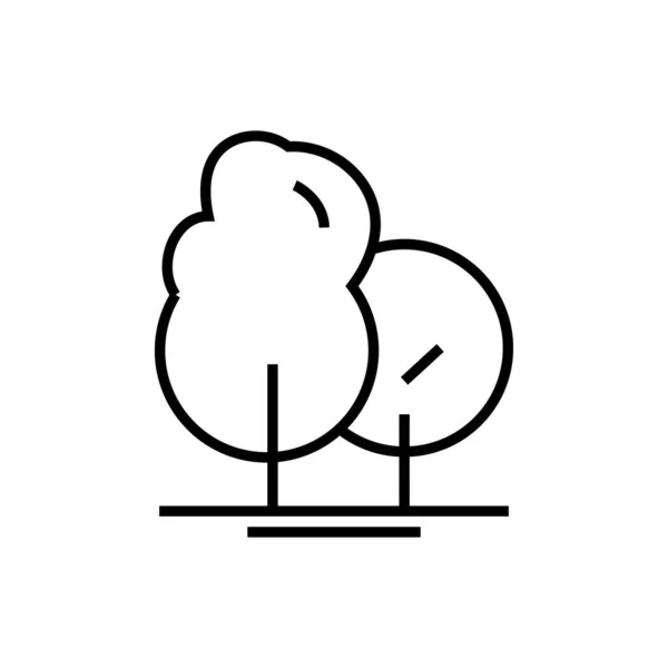 Garden trees line icon, concept sign, outline vector illustration, linear symbol. — Stock Vector