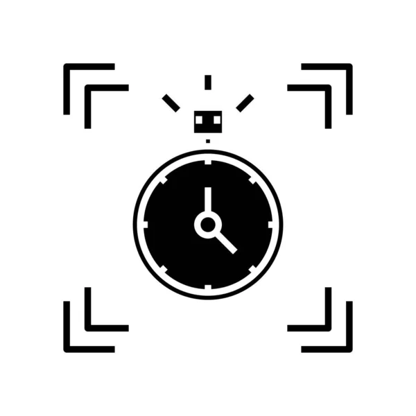 Alarmrauschen schwarzes Symbol, Konzept Illustration, Vektor flaches Symbol, Glyphen-Zeichen. — Stockvektor