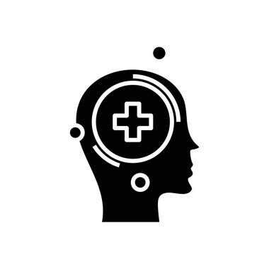 Bilgi siyah simgesi, konsept illüstrasyon, vektör düz sembol, kabartma işareti ekleniyor.