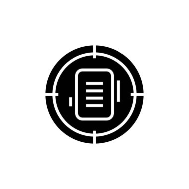 Hedef nesne simgesi, konsept illüstrasyon, vektör düz sembol, kabartma işareti.