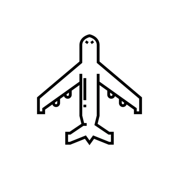 Flugliniensymbol, Konzeptzeichen, Umrissvektorillustration, lineares Symbol. — Stockvektor