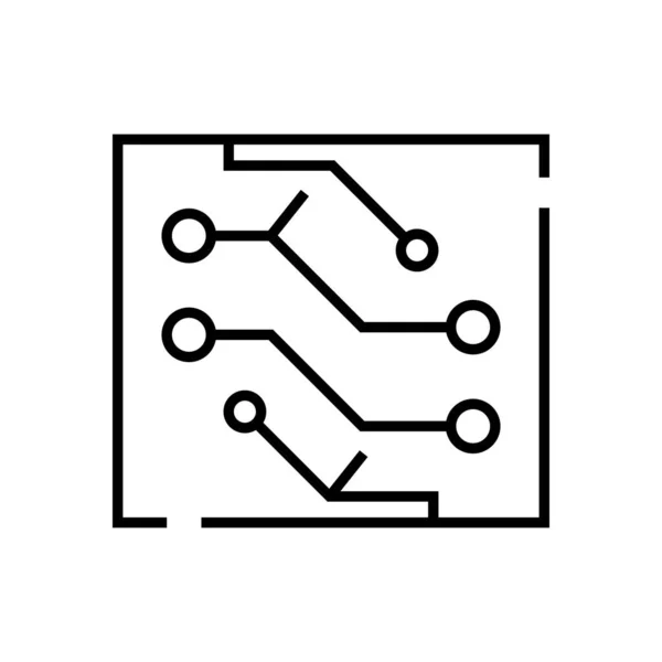 Electronisch pictogram van de bordlijn, conceptteken, contourenvector illustratie, lineair symbool. — Stockvector