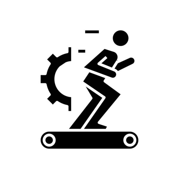 Automatisch proces zwart pictogram, concept illustratie, vector vlakke symbool, teken van glyph. — Stockvector