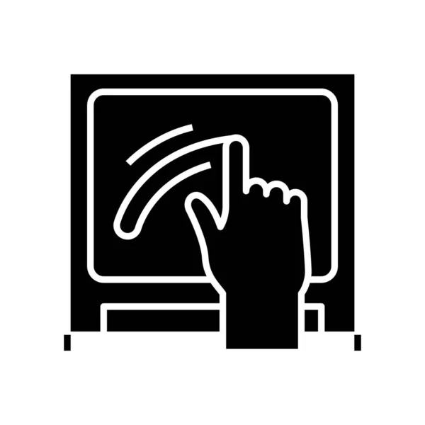 Icono negro de la tecnología adaptativa, ilustración del concepto, símbolo plano del vector, signo del glifo . — Vector de stock