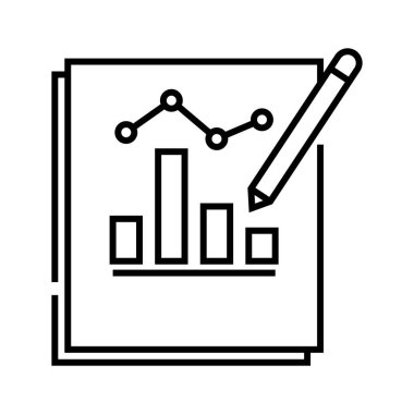 Bilgi çizgisi simgesi, konsept işareti, taslak vektör illüstrasyonu, doğrusal sembol düzenleniyor.