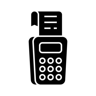 Muhasebe siyah simgesi, konsept illüstrasyon, vektör düz sembol, kabartma işareti.