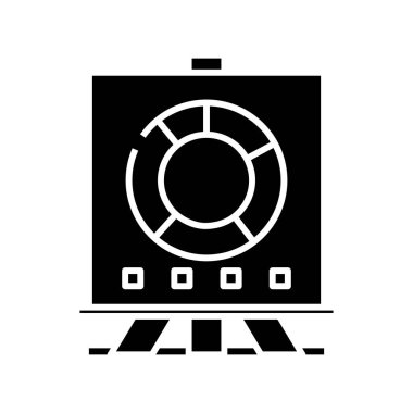 Kara tahta simge siyah, konsept illüstrasyon, vektör düz sembol, kabartma işareti.