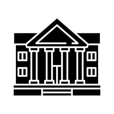 Banka simgesi, konsept illüstrasyon, vektör düz sembol, kabartma işareti.