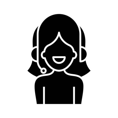 Ses rehberi siyah simge, konsept illüstrasyon, vektör düz sembol, kabartma işareti.