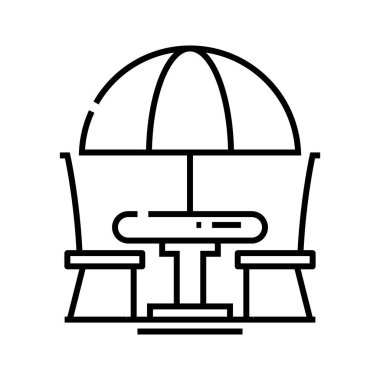 Bahçe canlandırma çizgisi simgesi, kavram işareti, taslak vektör çizimi, doğrusal sembol.