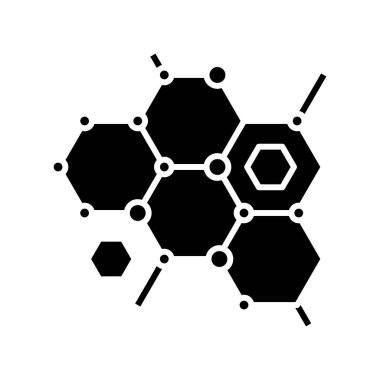 Biyolojik süreç siyah simge, konsept çizim, vektör düz sembol, kabartma işareti.