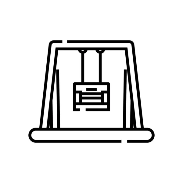 Icône de ligne oscillante de jardin, signe de concept, illustration vectorielle de contour, symbole linéaire . — Image vectorielle