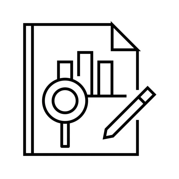 Bezig met bewerken van data line icon, concept sign, outline vector illustratie, lineair symbool. — Stockvector