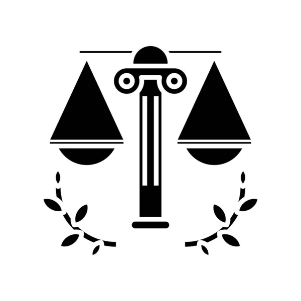 Balance black icon, concept illustration, vector flat symbol, glyph sign. — Stock Vector