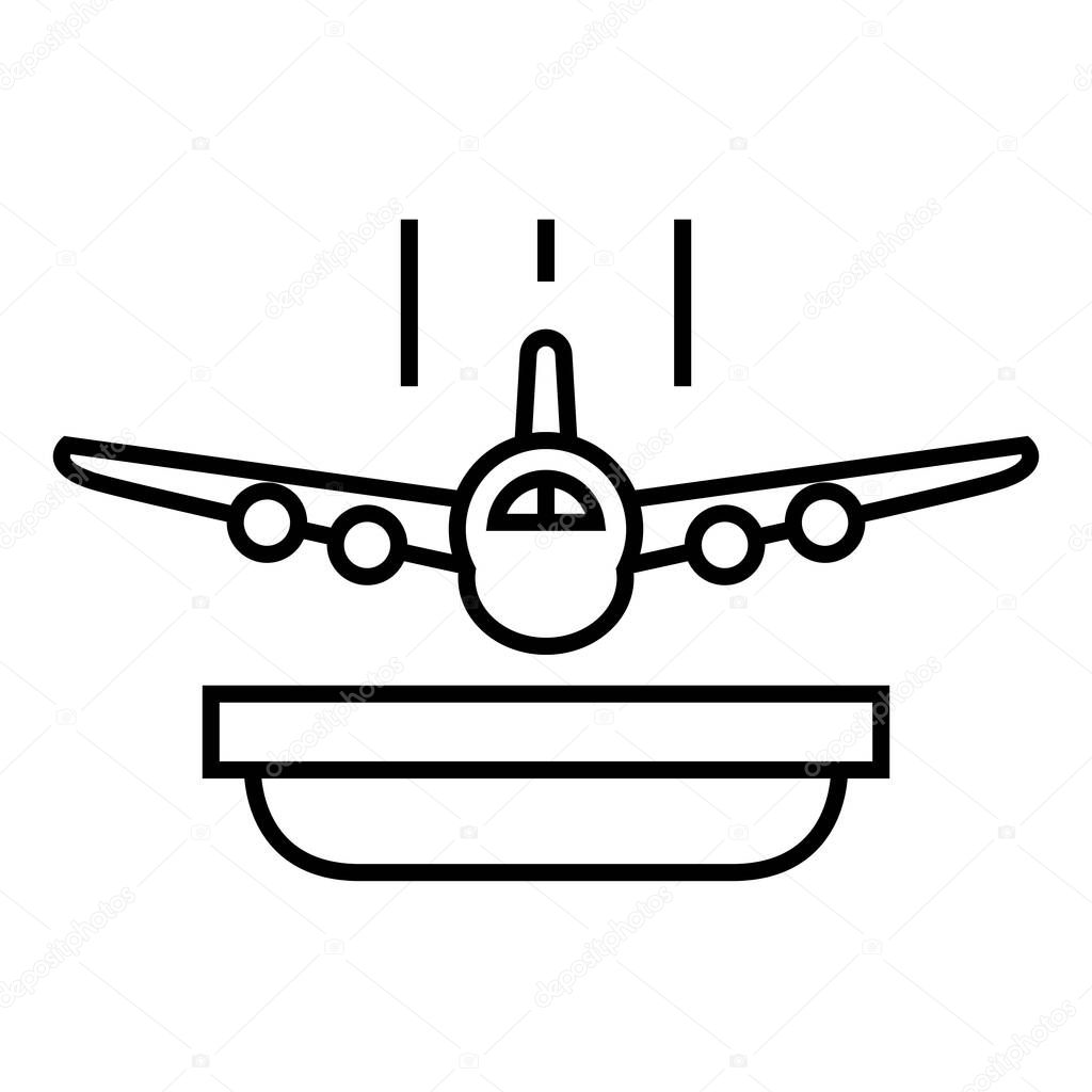 Flight insurance line icon, concept sign, outline vector illustration, linear symbol.