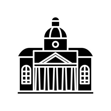 Güzel Capitol Siyah simgesi, konsept illüstrasyon, vektör düz sembol, kabartma işareti.