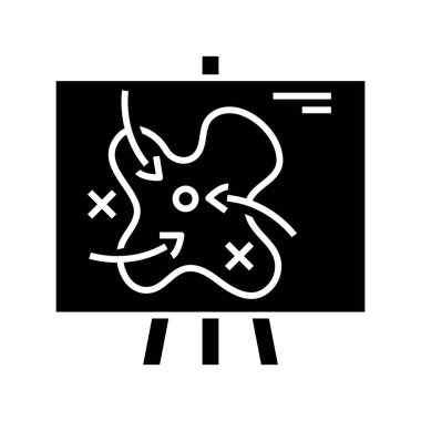 Sanat şeması siyah simge, konsept illüstrasyon, vektör düz sembol, kabartma işareti.