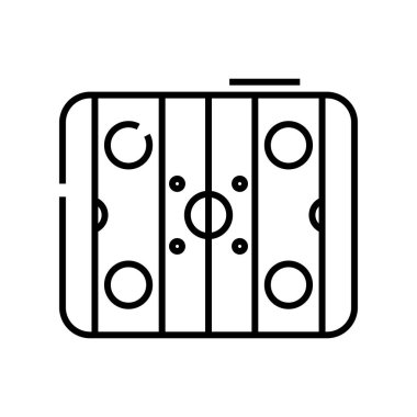 Oyun yeri simgesi, kavram işareti, taslak vektör illüstrasyonu, doğrusal sembol.