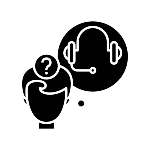 Tâche audio icône noire, illustration de concept, symbole plat vectoriel, signe de glyphe . — Image vectorielle