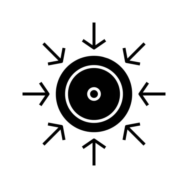 Attraktives Ziel schwarzes Symbol, Konzeptillustration, Vektor flaches Symbol, Glyphen-Zeichen. — Stockvektor