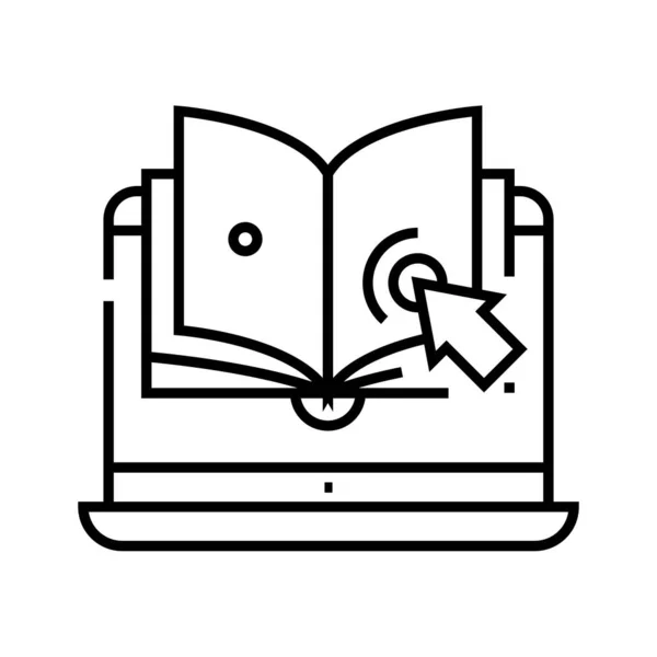 Elektronisk bok linje ikon, begrepp tecken, kontur vektor illustration, linjär symbol. — Stock vektor