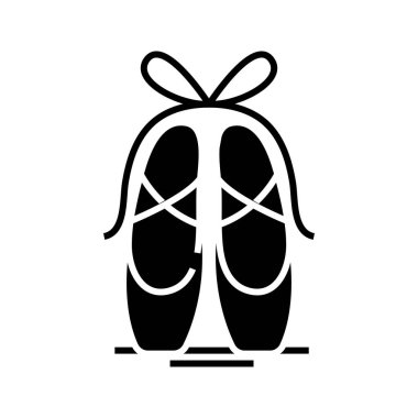 Bale ayakkabıları siyah simge, konsept illüstrasyon, vektör düz sembol, kabartma işareti.