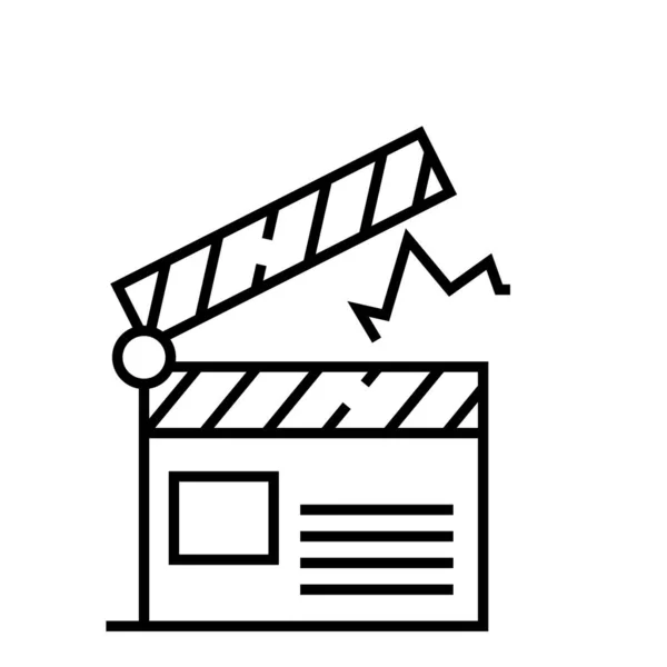 Film producent lijn pictogram, concept teken, schets vector illustratie, lineair symbool. — Stockvector