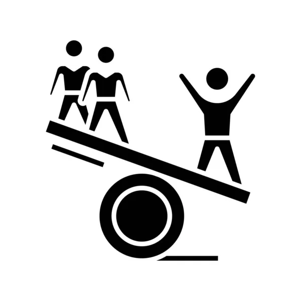 Balance fight icône noire, illustration de concept, symbole plat vectoriel, signe de glyphe . — Image vectorielle