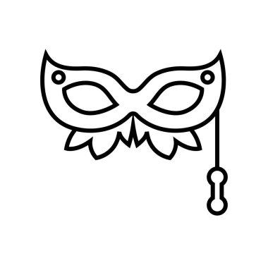 Göz maskesi çizgisi simgesi, konsept işareti, ana hatlı vektör çizimi, doğrusal sembol.