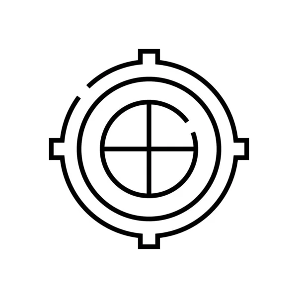 Ícone de linha de foco, signo de conceito, ilustração vetorial de contorno, símbolo linear . — Vetor de Stock