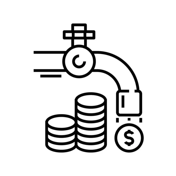 Makkelijk geld lijn pictogram, concept teken, schema vector illustratie, lineair symbool. — Stockvector