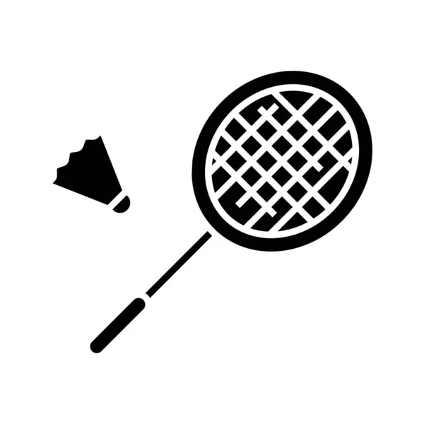 Badminton oyun simgesi, konsept illüstrasyon, vektör düz sembol, kabartma işareti. — Stok Vektör