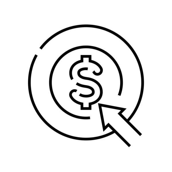 Financial purpose line icon, concept sign, outline vector illustration, linear symbol. — Stock Vector